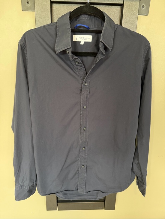 Teddy Stratford Other - Teddy Stratford Zip Fit Shirt Men’s S Size 1 Navy Blue Cotton Button Down